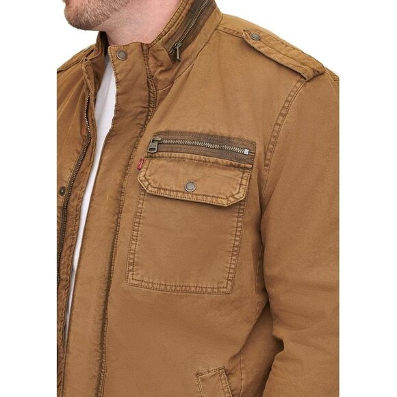 NEW Levi's Men’s Washed Cotton Military Jacket sz Small beige - Picture 4 of 5